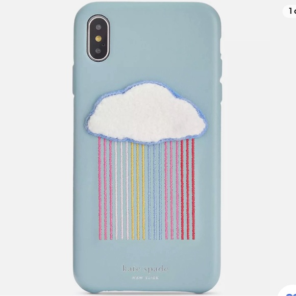 NEW Kate Spade Rainbow Cloud Patch Phone Case for iPhone Xs Max 8ARU6288 NIB - Picture 2 of 5